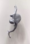Ancizar Marin Sculptures  Ancizar Marin Sculptures  Male Climber with Knees Bent to the Side (Silver Figure)